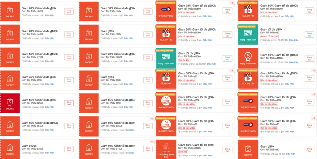 mã giảm giá Shopee